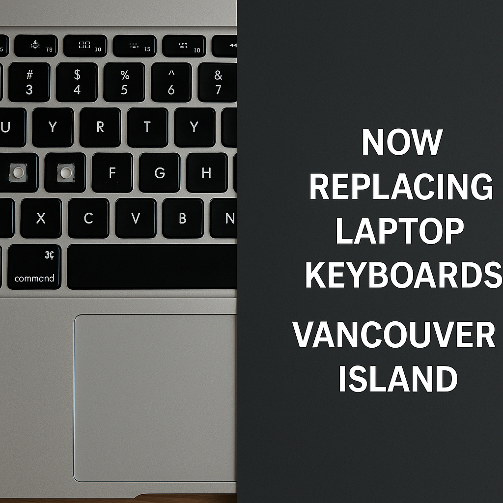 Laptop keyboard replacement service for Victoria and Nanaimo – Moe Repair services all brands including MacBook, HP, Dell, and Lenovo.